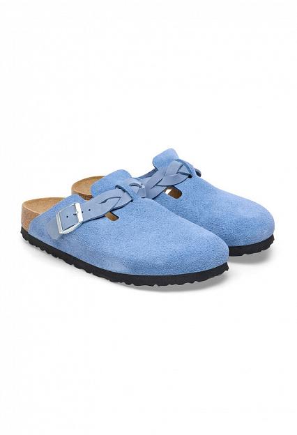 BIRKENSTOCK Boston Braided Suede Leather Elemental Blue